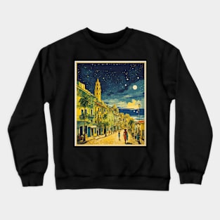 Recife Brazil Starry Night Vintage Tourism Travel Poster Art Crewneck Sweatshirt